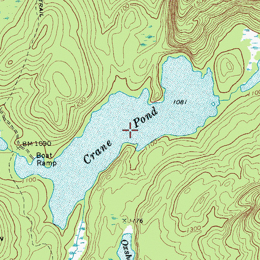 Topographic Map of Crane Pond, NY