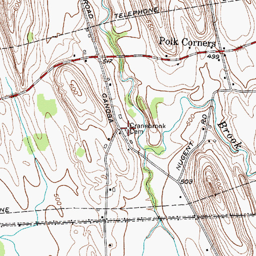 Topographic Map of Cranebrook Cemetery, NY