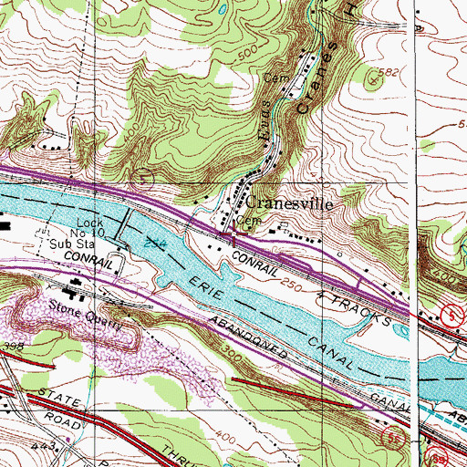 Topographic Map of Cranesville, NY