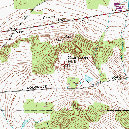 Topographic Map of Cranson Hill, NY