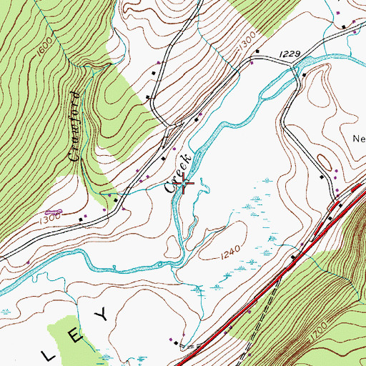 Topographic Map of Crawford Brook, NY