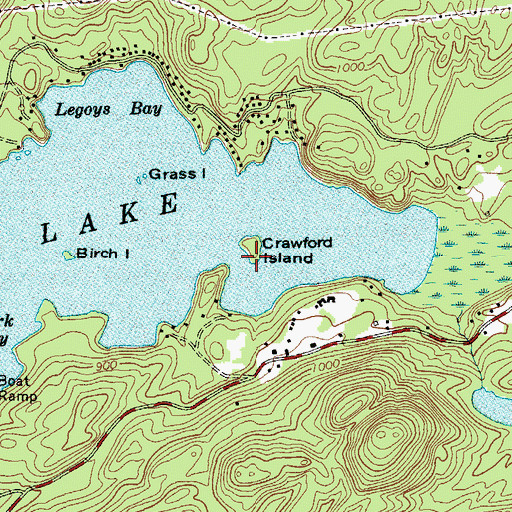 Topographic Map of Crawford Island, NY