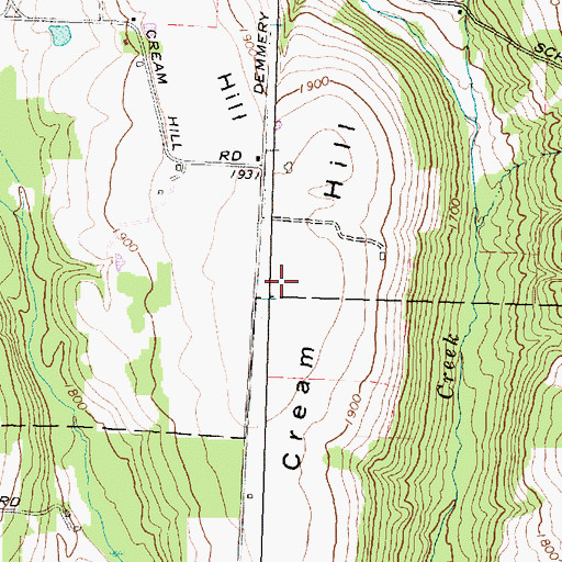 Topographic Map of Cream Hill, NY