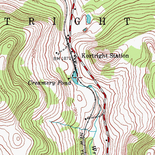 Topographic Map of Creamery Pond, NY