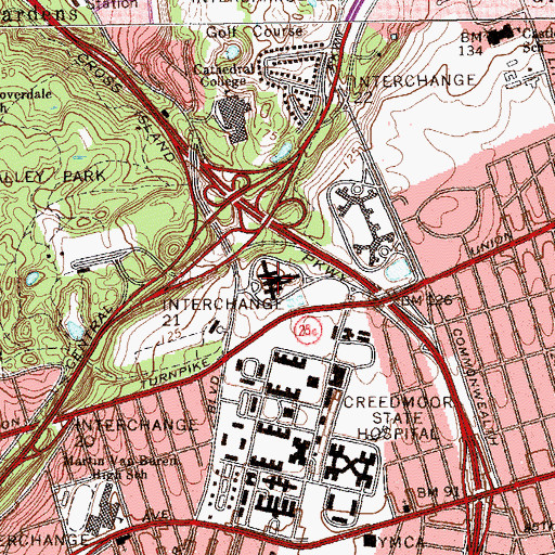 Topographic Map of Creedmoor Psychiatric Center, NY