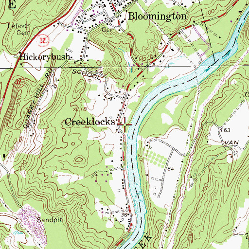 Topographic Map of Creeklocks, NY