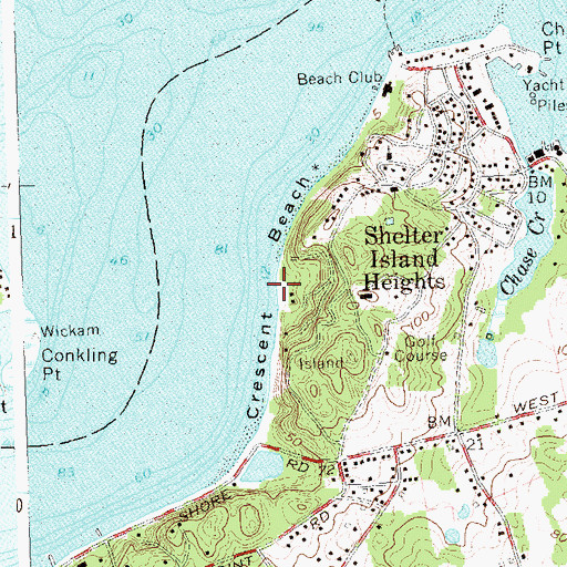 Topographic Map of Crescent Beach, NY