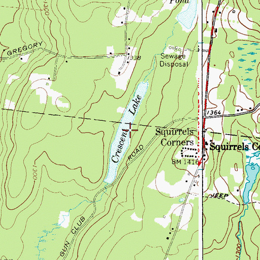 Topographic Map of Crescent Lake, NY