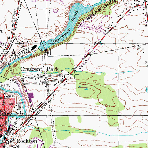 Topographic Map of Crescent Park, NY