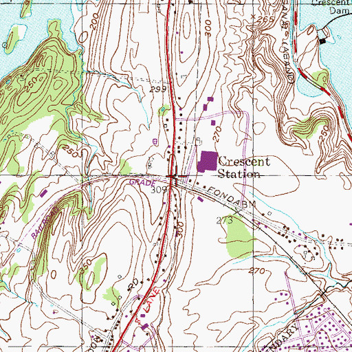 Topographic Map of Crescent Station, NY