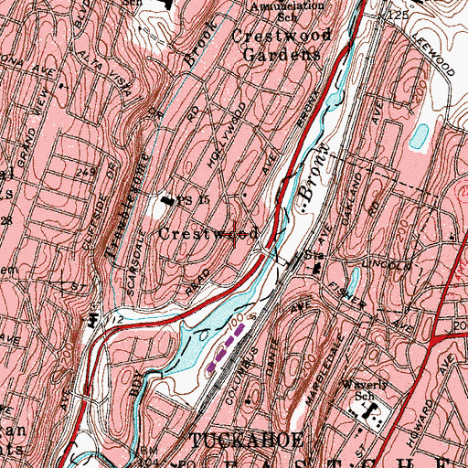 Topographic Map of Crestwood, NY