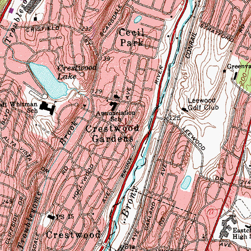 Topographic Map of Crestwood Gardens, NY