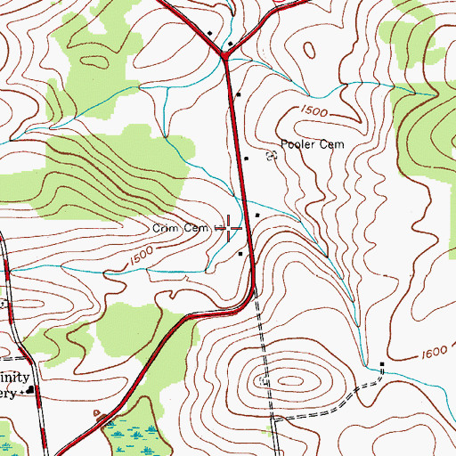 Topographic Map of Crim Cemetery, NY