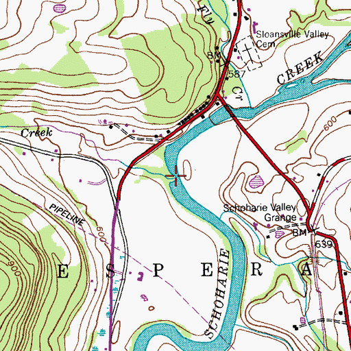 Topographic Map of Cripplebush Creek, NY