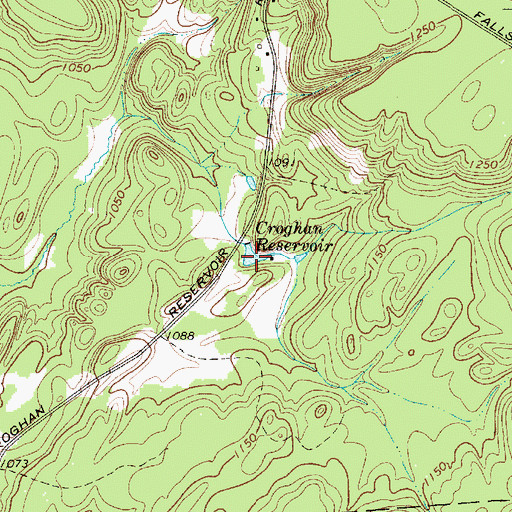 Topographic Map of Croghan Reservoir, NY