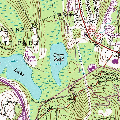 Topographic Map of Crom Pond, NY