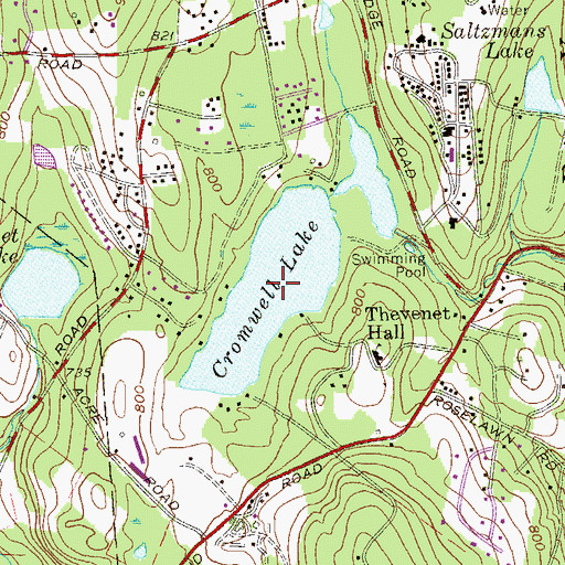 Topographic Map of Cromwell Lake, NY