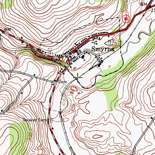 Topographic Map of Crooked Brook, NY