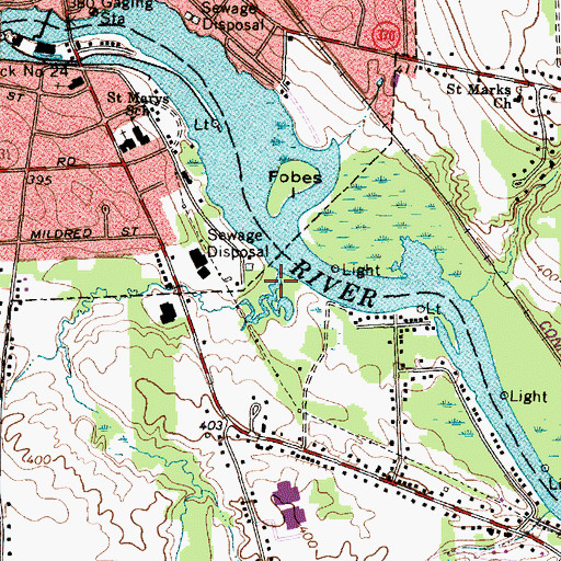 Topographic Map of Crooked Brook, NY
