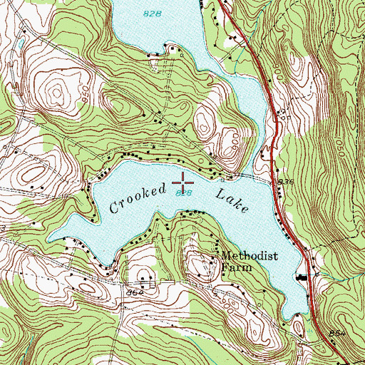 Topographic Map of Crooked Lake, NY