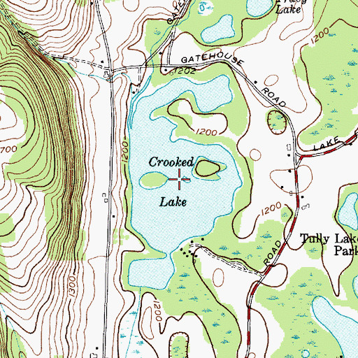 Topographic Map of Crooked Lake, NY