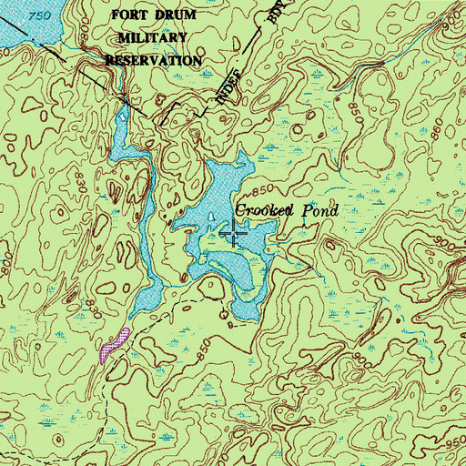 Topographic Map of Crooked Pond, NY