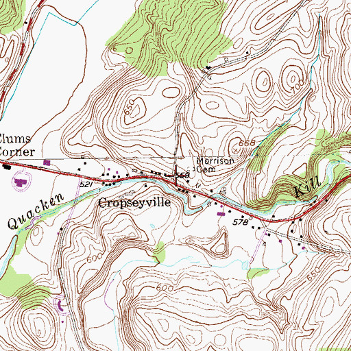Topographic Map of Cropseyville, NY