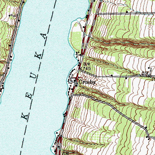 Topographic Map of Crosby, NY