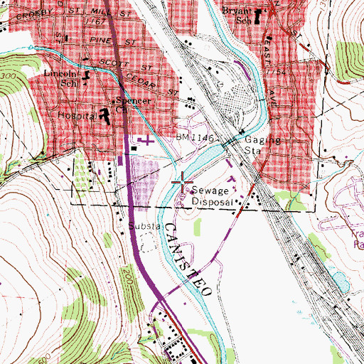 Topographic Map of Crosby Creek, NY