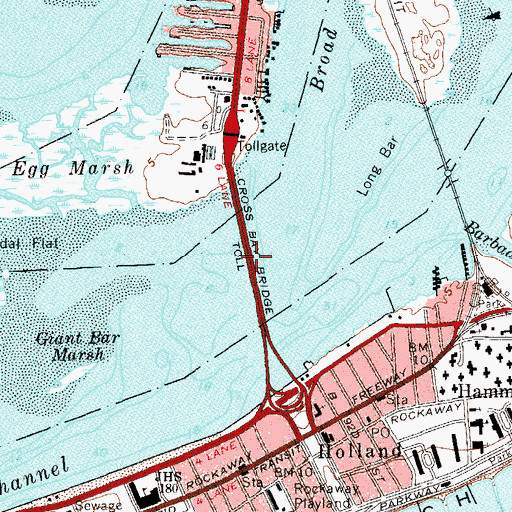 Topographic Map of Cross Bay Veterans Memorial Bridge, NY