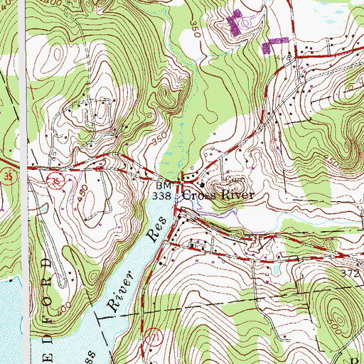 Topographic Map of Cross River, NY