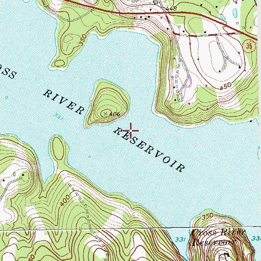 Topographic Map of Cross River Reservoir, NY