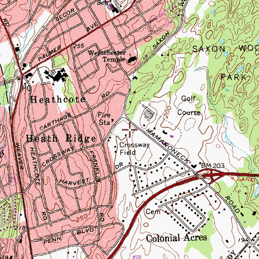 Topographic Map of Crossway Field, NY