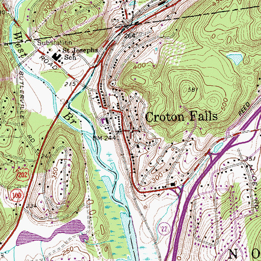 Topographic Map of Croton Falls, NY
