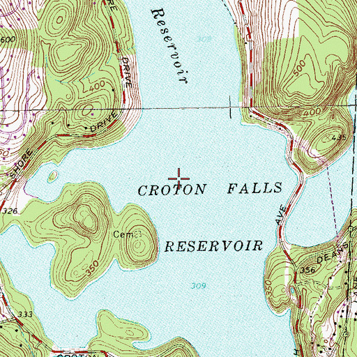 Topographic Map of Croton Falls Reservoir, NY