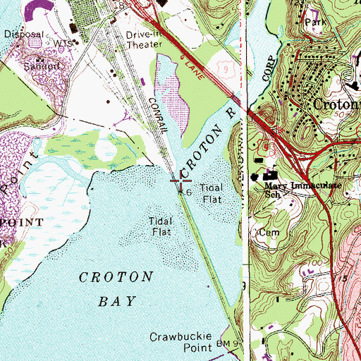 Topographic Map of Croton River, NY