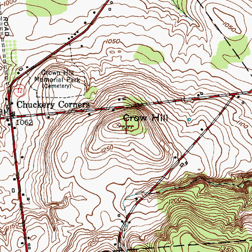 Topographic Map of Crow Hill, NY