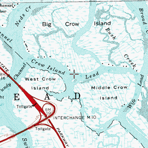 Topographic Map of Crow Island Lead, NY
