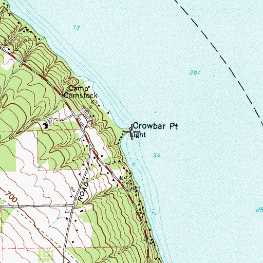 Topographic Map of Crowbar Point, NY