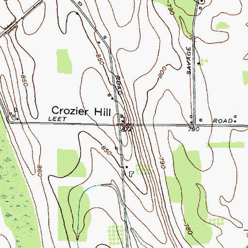 Topographic Map of Crozier Hill, NY