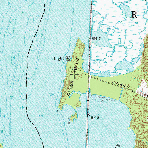 Topographic Map of Cruger Island, NY