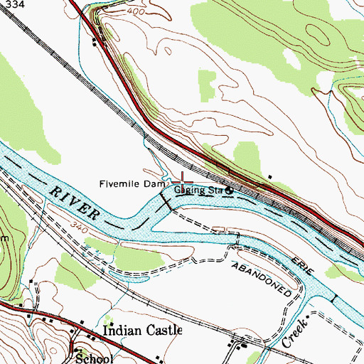 Topographic Map of Crum Creek, NY