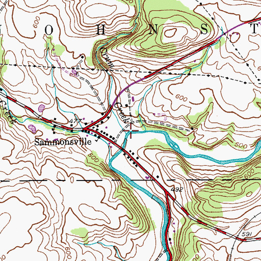 Topographic Map of Crum Creek, NY