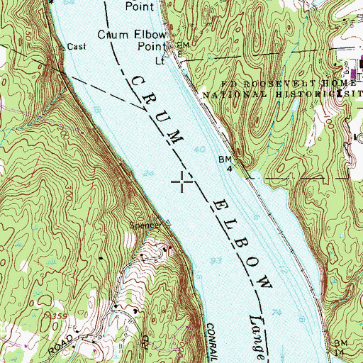Topographic Map of Crum Elbow, NY