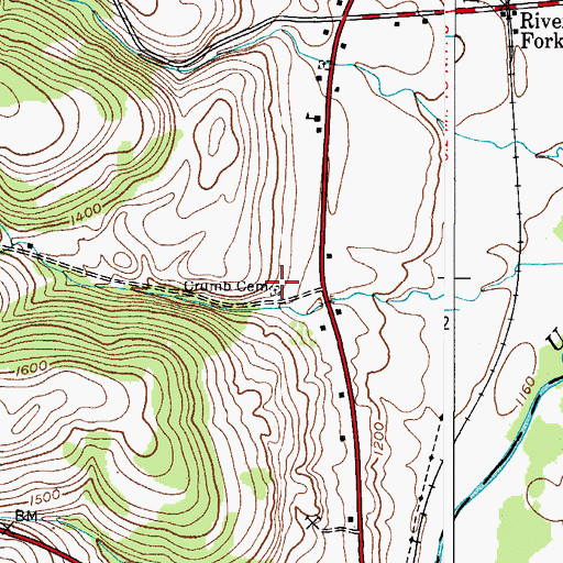 Topographic Map of Crumb Cemetery, NY