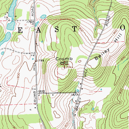 Topographic Map of Crumb Hill, NY