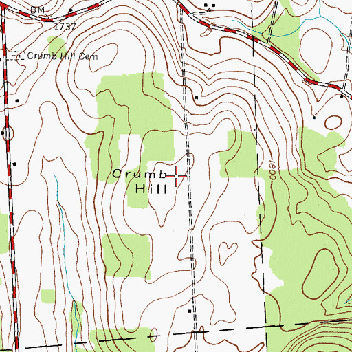 Topographic Map of Crumb Hill, NY