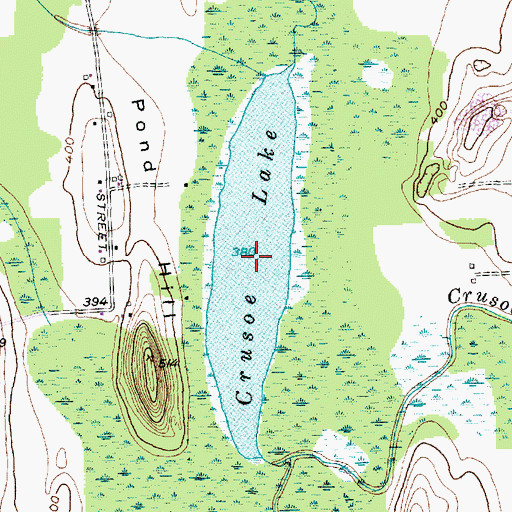 Topographic Map of Crusoe Lake, NY