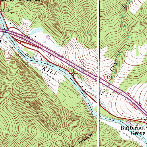 Topographic Map of Crystal Brook, NY