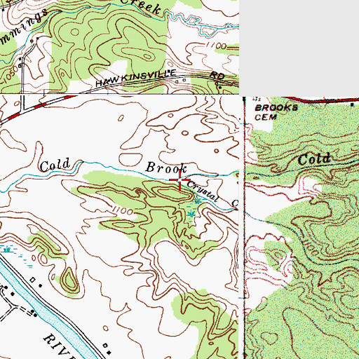 Topographic Map of Crystal Creek, NY